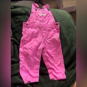 Vintage Pink Baby Overalls
